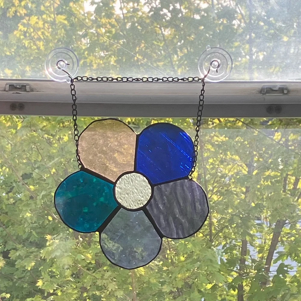 Stained Glass flower sun catcher handmade - Picture 1 of 4